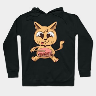 Cute Cat Eating Sushi Hoodie